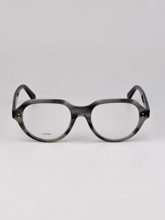 Celine CL50145I 005 “Thin 2 Dots” Rounded Square Eyeglasses Crystal Black & Grey main image 4